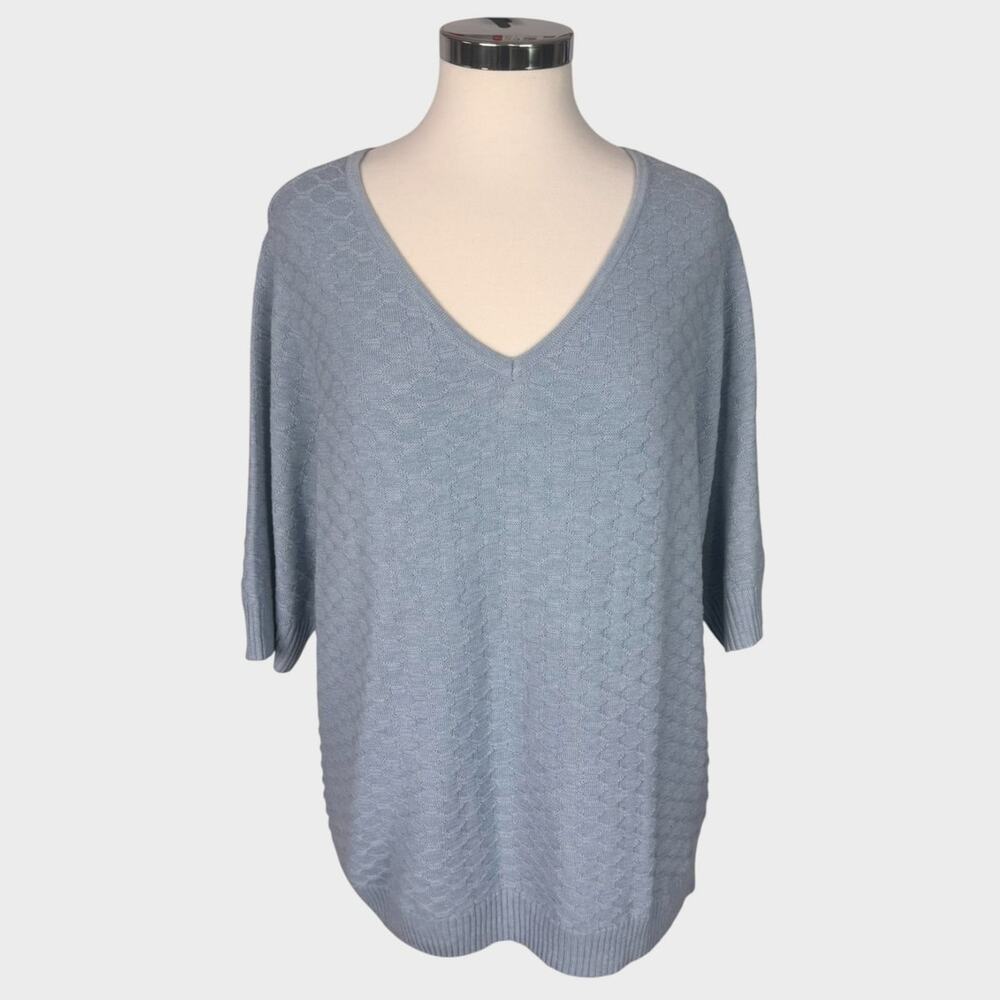 Ella Moss XXL NEW NWT Sweater 1/2 Elbow Sleeve Light Blue